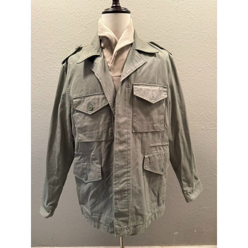 Hammacher Schlemmer EUC Coat Womens XL 100% Heavy Cotton Green Button Front NWOT